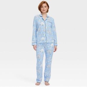 Floral Vines Long Sleeves and Pants Pajama Set Blue - Roller Rabbit x Target NWT